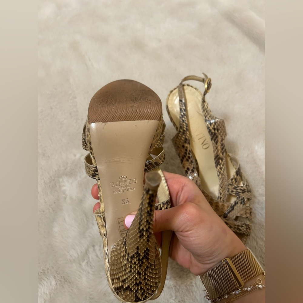 Valentino Python Heels, Lightly Worn - image 3